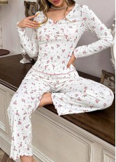 Ditsy Floral Print Light Pink Lounge Top and Pants