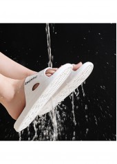 White shoes,Plain Color shoes,White Rubber Falt Round Toe Sliders