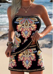 Multi Color swimwear,Tribal swimwear,ROTITA Multi Color Tummy Coverage Tribal Print Tankini Set