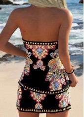 Multi Color swimwear,Tribal swimwear,ROTITA Multi Color Tummy Coverage Tribal Print Tankini Set
