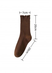 Multi Color accessories,Plain Color accessories,Soft Ruffle Edge Multi Tone Cotton Crew Socks