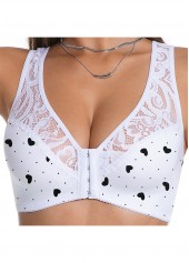 Soutien-gorge blanc en dentelle à col en V