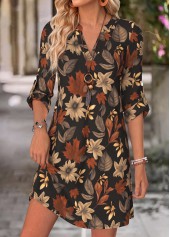 kurzes Kleid von Rotita mit mehrfarbigem Blumenmuster und Bauchbedeckung