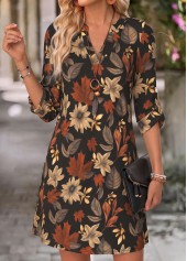 Multi Color dresses,Floral dresses,Plants dresses,Everyday dresses,Casual dresses,ROTITA Multi Color Floral Print Tummy Coverage Short Dress
