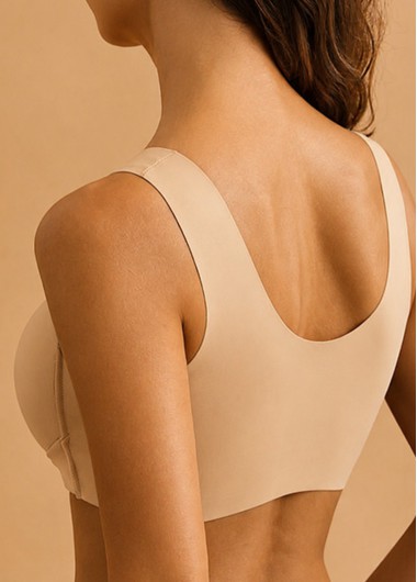Skin Color intimates,Skin Color V Neck Wireless Comfort Women Bra