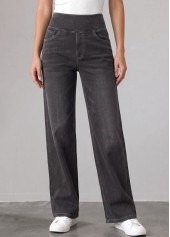 ROTITA Soft Denim Blue Straight Leg Elastic Waist Jeans