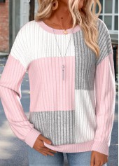 ROTITA Multi Color Round Neck Long Sleeve Sweatshirt