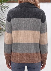 Grey tops,Geometric tops,ROTITA Geometric Print Grey Sweater