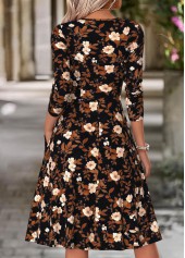 Multi Color dresses,Floral dresses,Plants dresses,Everyday dresses,Casual dresses,ROTITA Multi Color Floral Print Surplice V Neck Dress