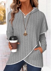 ROTITA Tummy Coverage Light Grey Marl Long Sleeve Hoodie