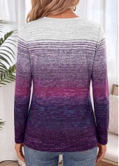 Multi Color tops,Striped tops,Geometric tops,ROTITA Tummy Coverage Striped Multi Color Split Neck T Shirt
