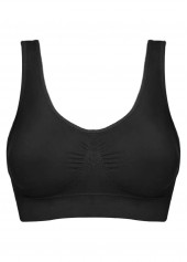 Black intimates,Soft Padded V Neck Wire Free Sports Bra