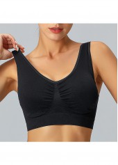 Soft Padded V Neck Wire Free Sports Bra