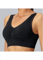 Black intimates,Soft Padded V Neck Wire Free Sports Bra