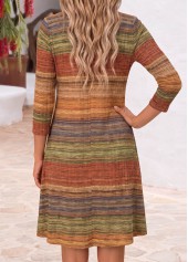 Multi Color dresses,Striped dresses,Geometric dresses,Everyday dresses,Casual dresses,ROTITA Multi Color Tummy Coverage Short V Neck Dress