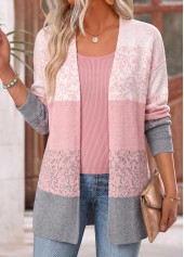 ROTITA Ombre Pink Long Sleeve Open Front Coat