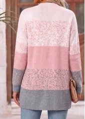 Pink tops,Ombre tops,ROTITA Ombre Pink Long Sleeve Open Front Coat