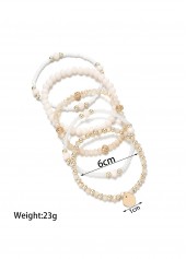 Beige jewelry,Round Beige Seed Beads Bracelets Set