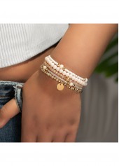 Round Beige Seed Beads Bracelets Set