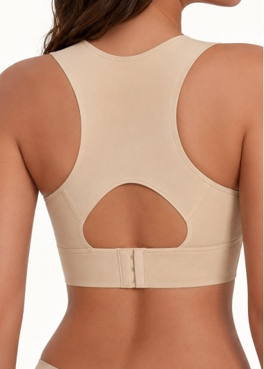 Skin Color intimates,Skin Color V Neck Front Hook Bra
