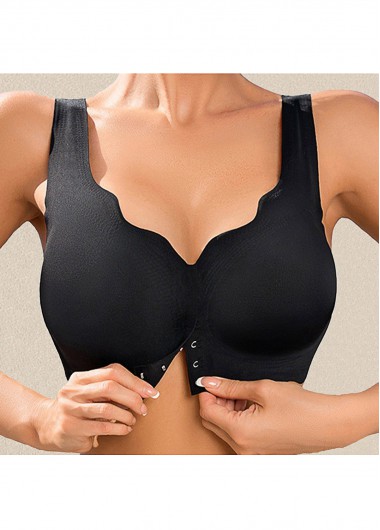 Black intimates,Black V Neck Soft Wire Free Daily Bra