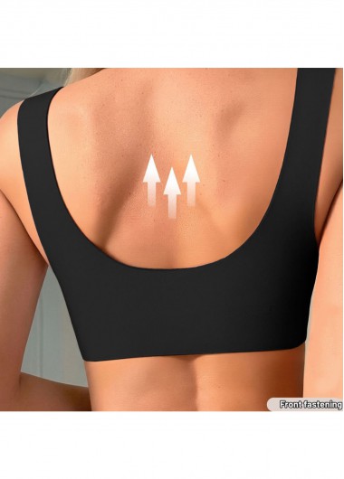 Black intimates,Black V Neck Soft Wire Free Daily Bra