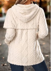 Beige tops,Plain Color tops,ROTITA Fake 2in1 Beige Long Sleeve Hoodie
