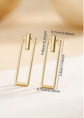 Golden jewelry,Rectangle Golden Alloy Earring for Women Fashion
