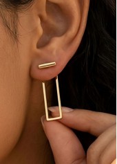 Golden jewelry,Rectangle Golden Alloy Earring for Women Fashion