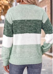 Mint Green tops,Striped tops,Geometric tops,ROTITA Tummy Coverage Striped Mint Green Split Neck Sweatshirt
