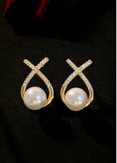 Gold jewelry,Gold Cross Pearl Earrings for Women Elegant