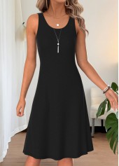 Black dresses,Plain Color dresses,Everyday dresses,Casual dresses,ROTITA Black Two-piece Round Neck Long Sleeve Dress and Cardigan