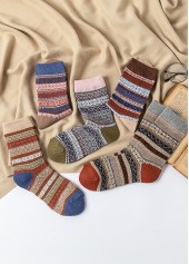 Multi Color accessories,Chevron accessories,Chevron Print Multi Color Mid Calf Socks