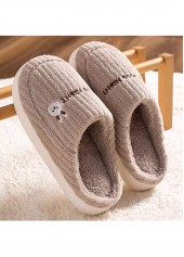 Gray Brown Falt Closed Toe Slippers