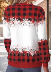 Red tops,Christmas tops,ROTITA Christmas Tummy Coverage Red Round Neck Long Sleeve Sweatshirt