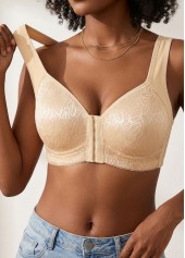 Champagnerfarbener Push-up-BH mit V-Ausschnitt