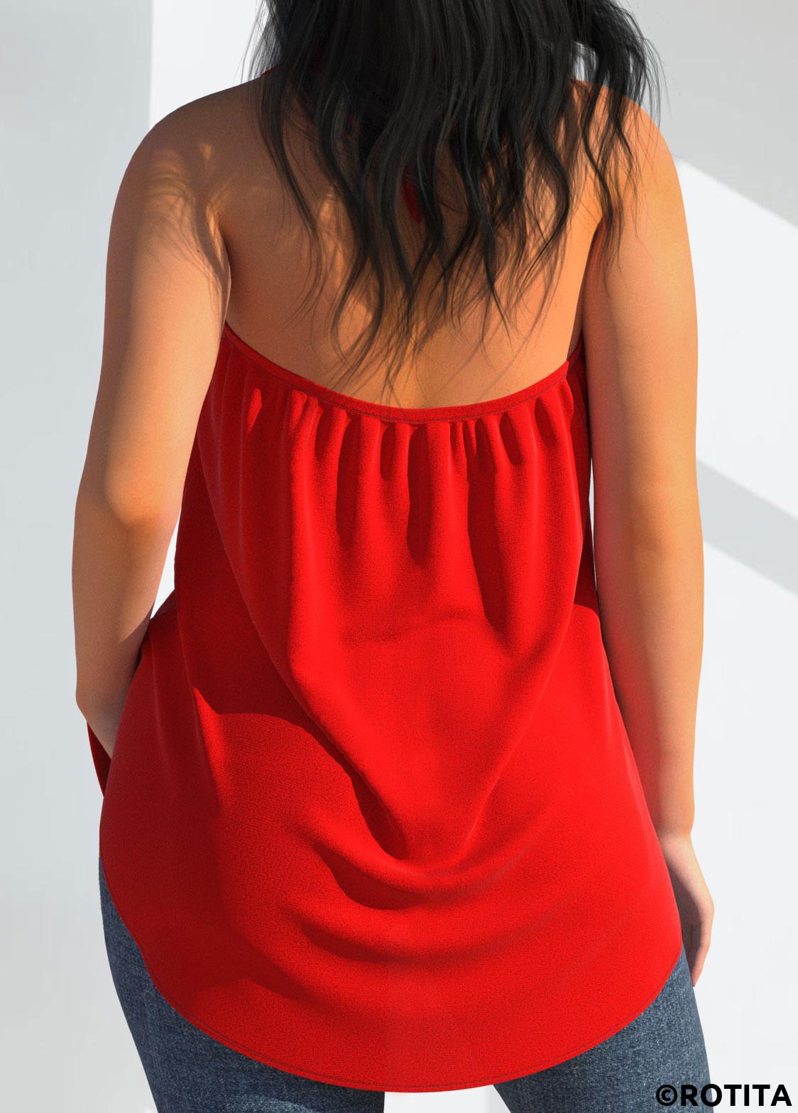 Red tops,Plain Color tops,ROTITA Cross Front Red Halter Tank Top