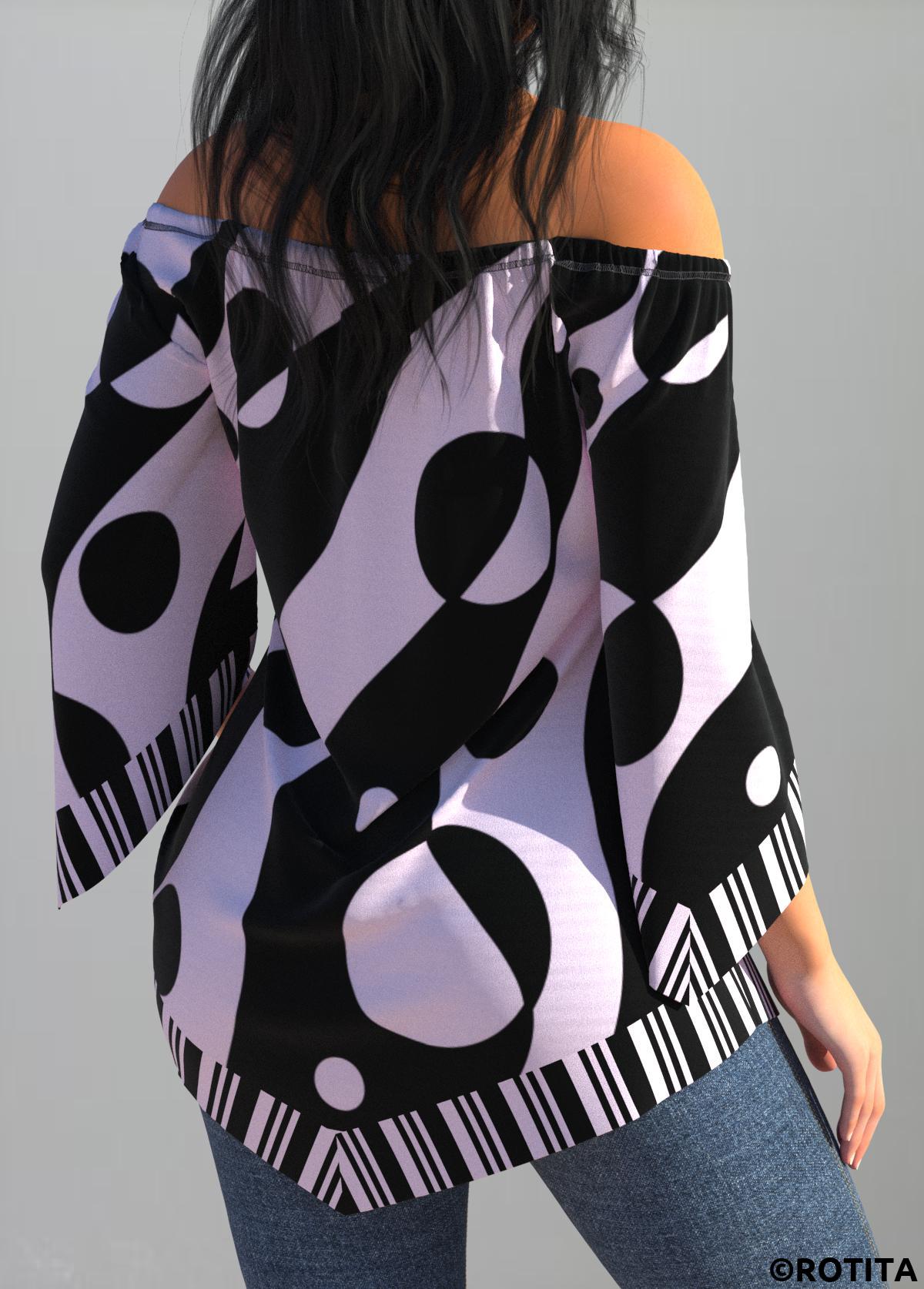Light Purple tops,Geometric tops,ROTITA Polka Dot Striped Light Purple Cross Strap T Shirt