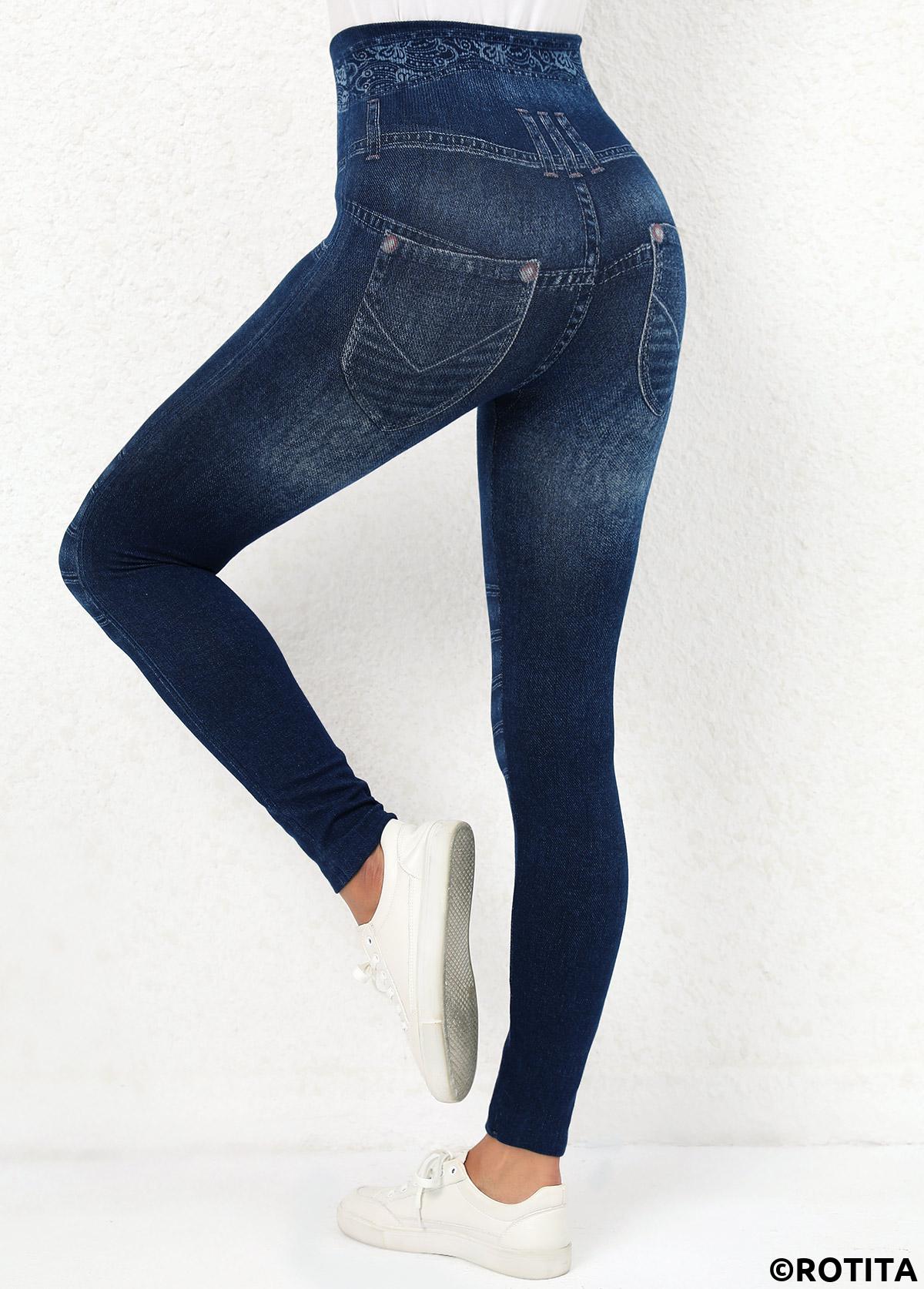 Navy bottoms,Other bottoms,Navy High Waisted Elastic Waist Leggings