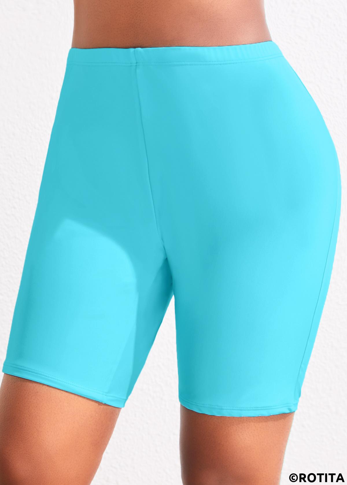 ROTITA Short de bain bleu fluo taille haute grande taille