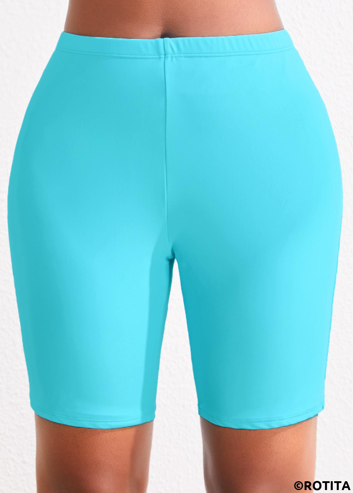 ROTITA Short de bain bleu fluo taille haute grande taille