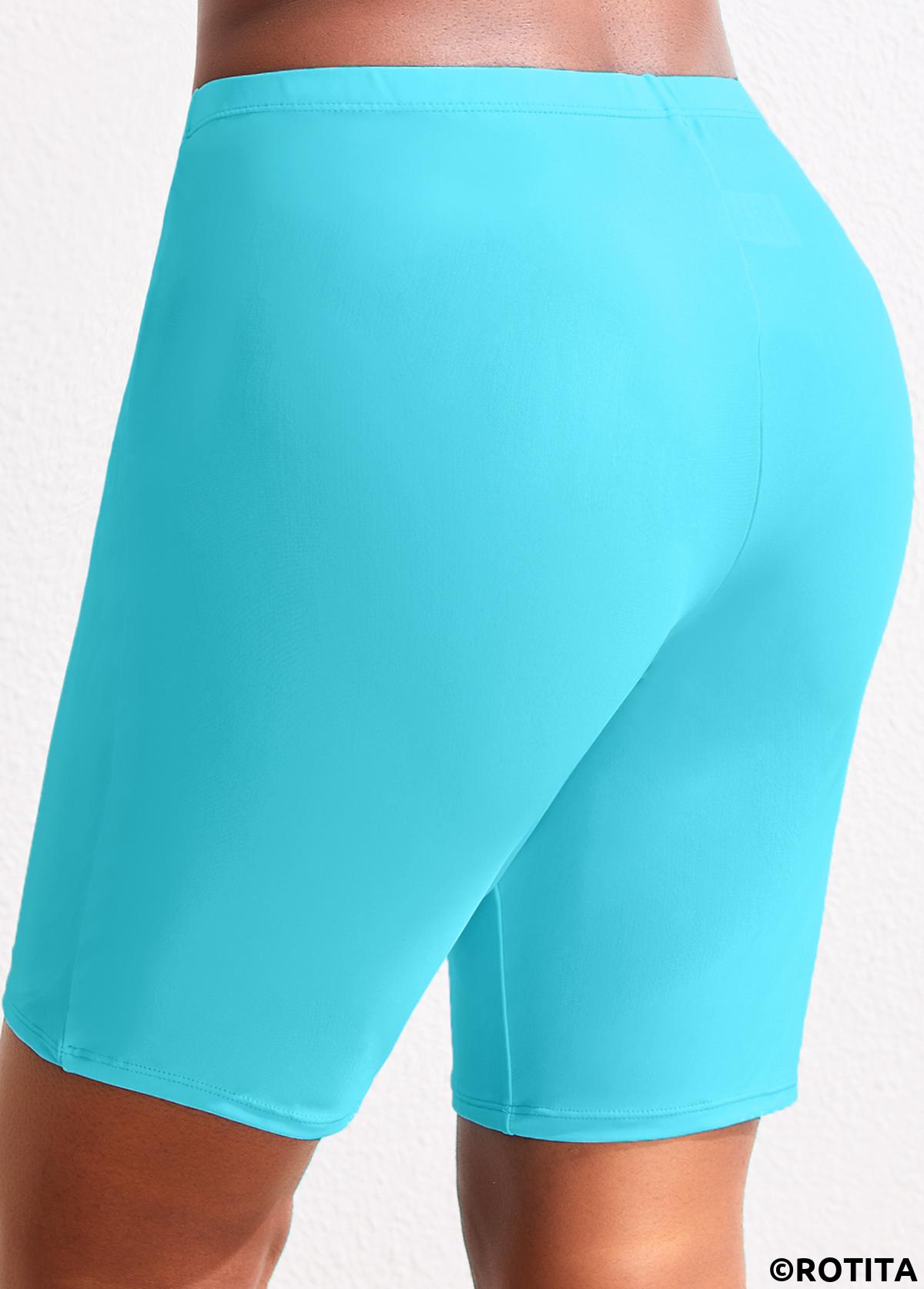 ROTITA Short de bain bleu fluo taille haute grande taille