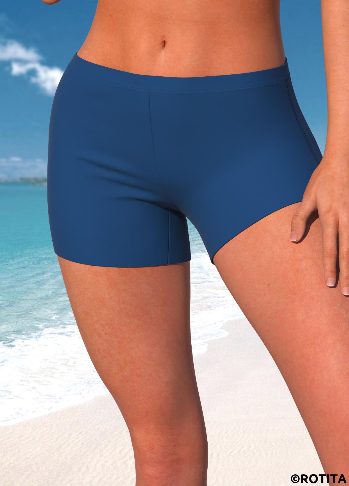 Navy swimwear,Plain Color swimwear,ROTITA Navy Skinny Mid Waisted Swim Shorts