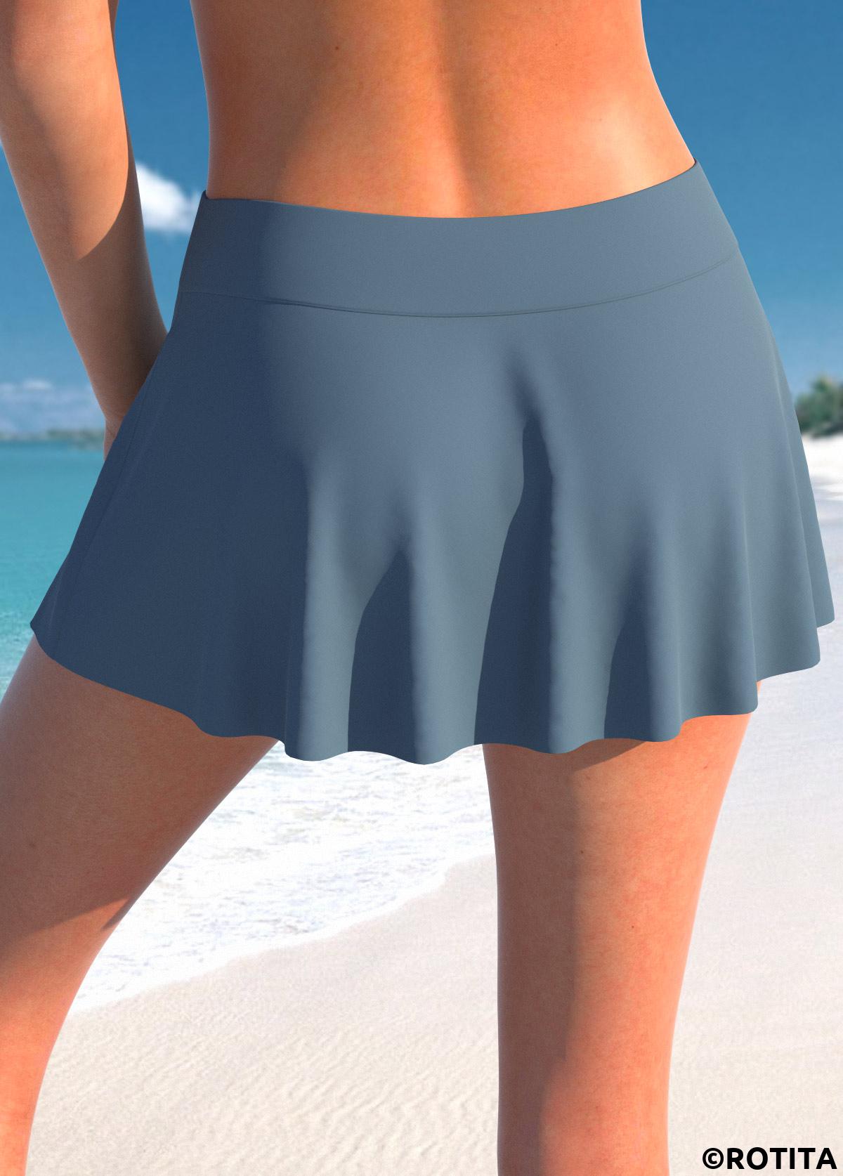 Dark Grey plus size,Plain Color plus size,ROTITA Plus Size High Waisted Dark Grey Pantskirt