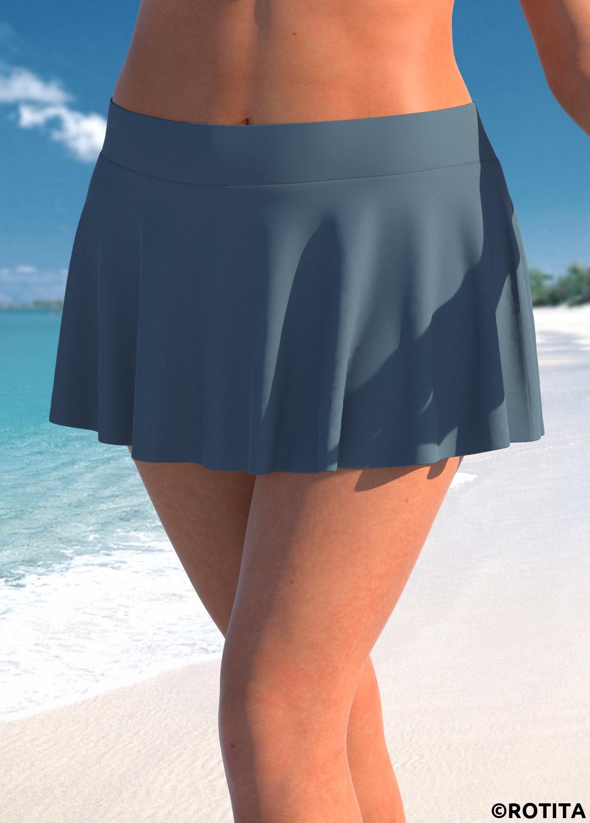 Dark Grey plus size,Plain Color plus size,ROTITA Plus Size High Waisted Dark Grey Pantskirt