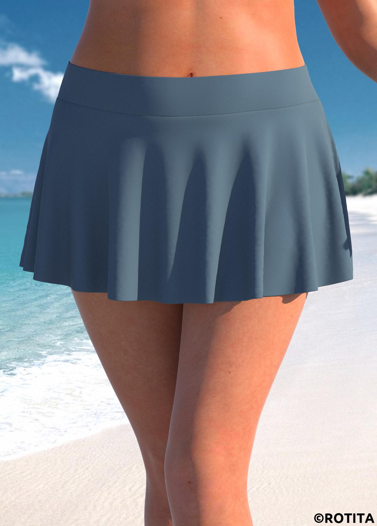 Dark Grey plus size,Plain Color plus size,ROTITA Plus Size High Waisted Dark Grey Pantskirt