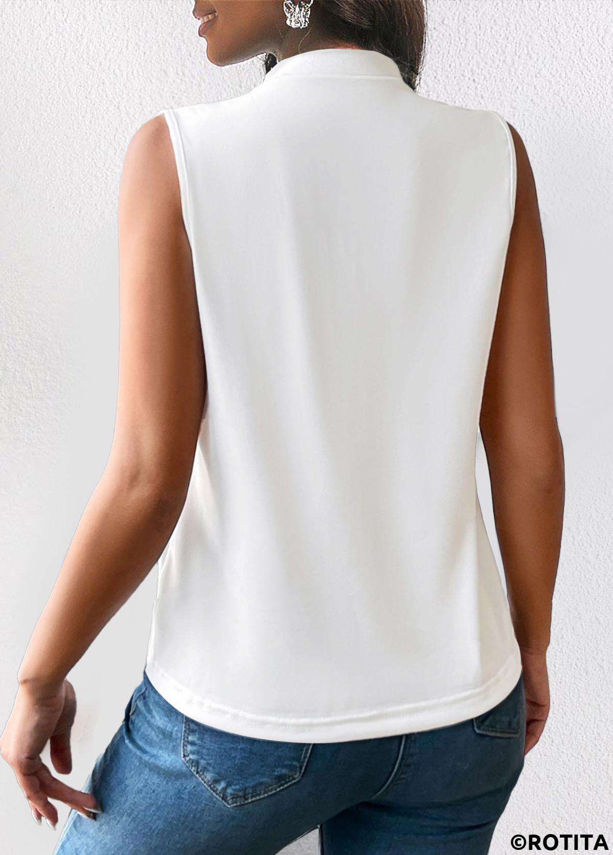 White tops,Plain Color tops,ROTITA Lightweight White V Neck Tank Top