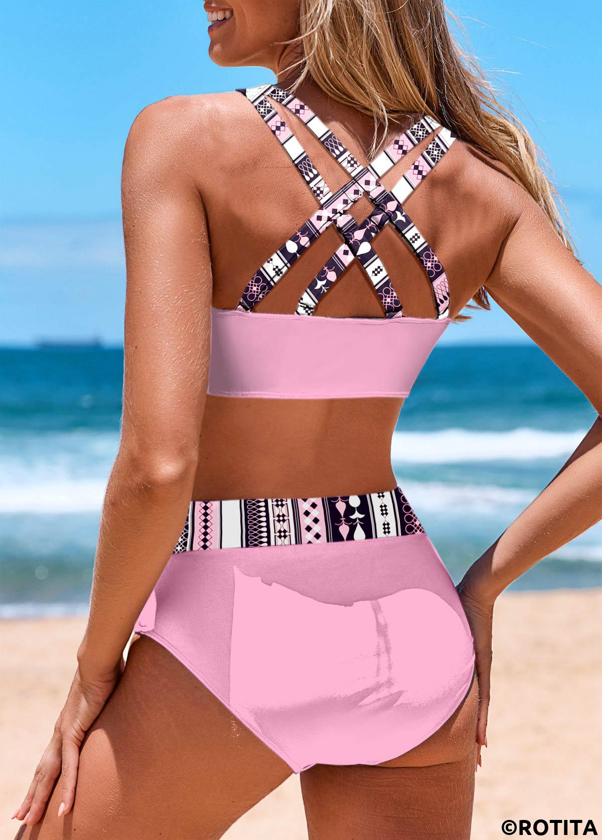 Bikini-Set mit Tribal-Print in Übergröße