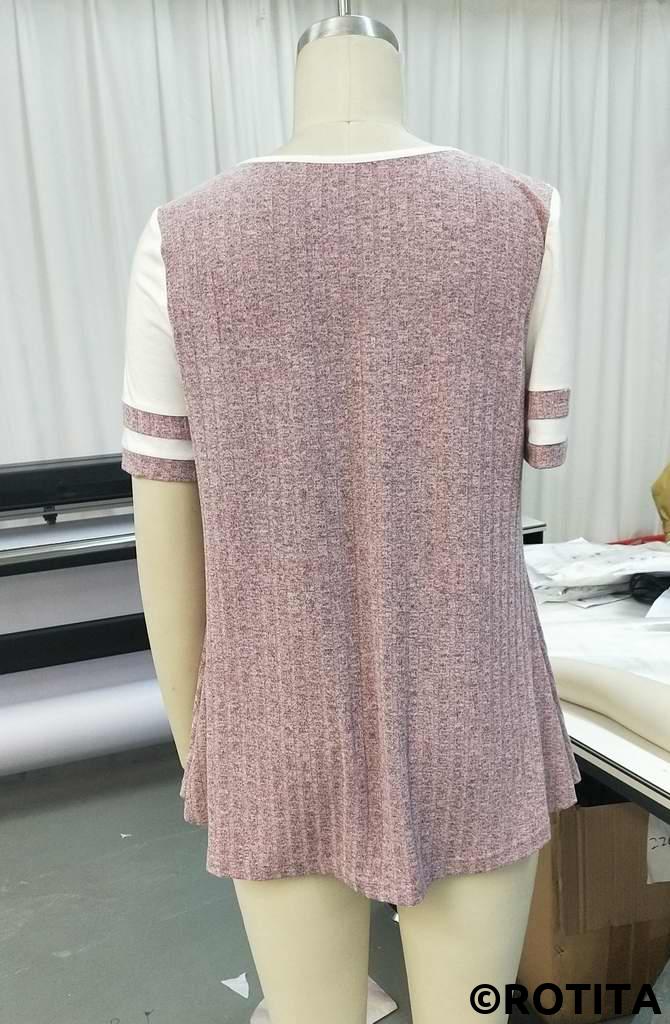 Rotita-T-Shirt mit Rundhalsausschnitt in Lila mit Cut-Outs