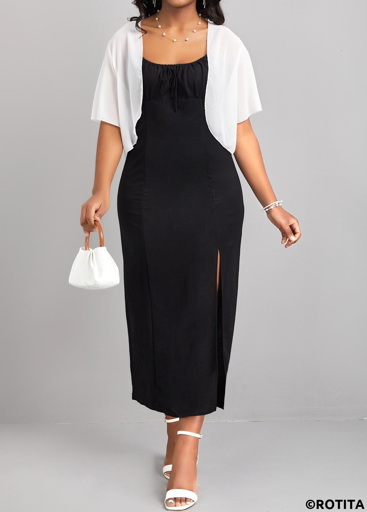White tops,Plain Color tops,White Open Front Short Sleeve Coat